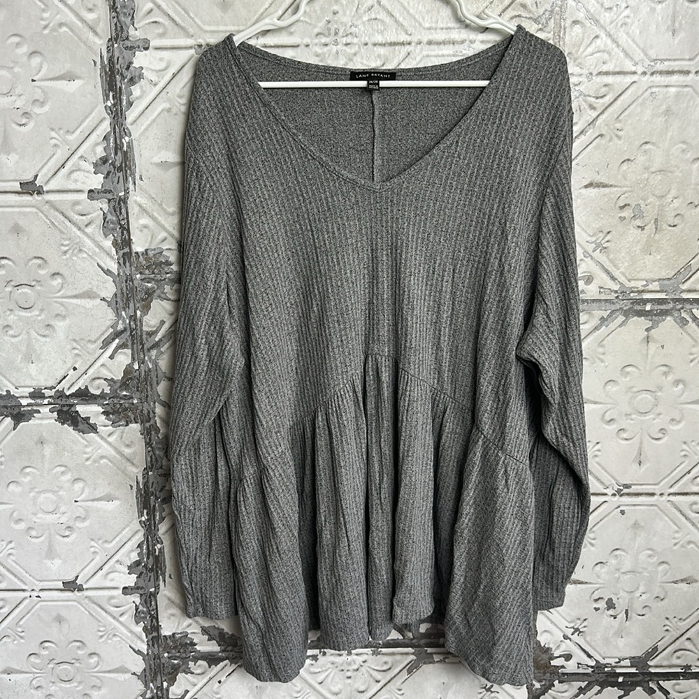 Lane Bryant Gray V-Neck Tunic